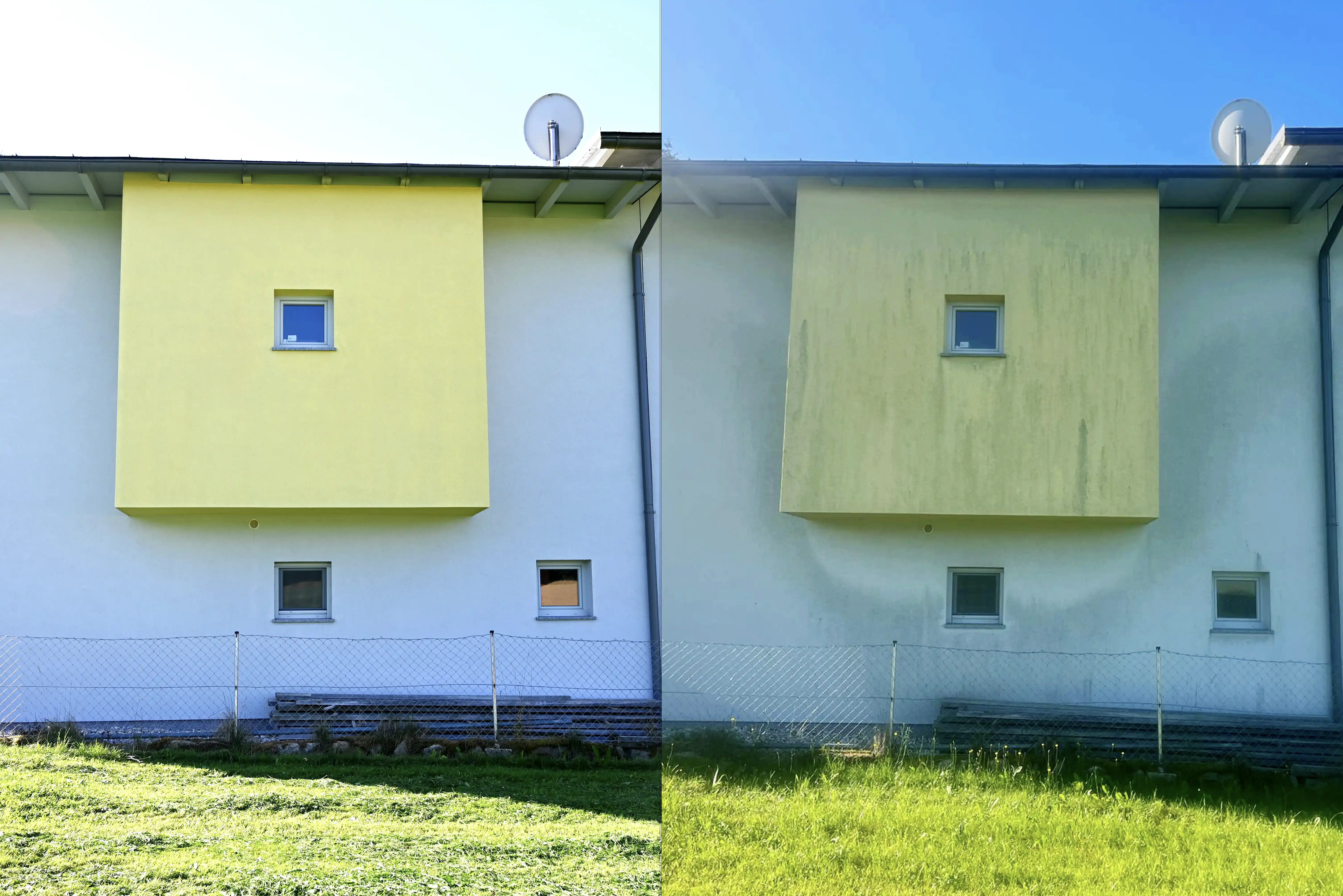 Fassadenreinigung mit WIMBERGER - Langzeitschutz gegen Algenbefall